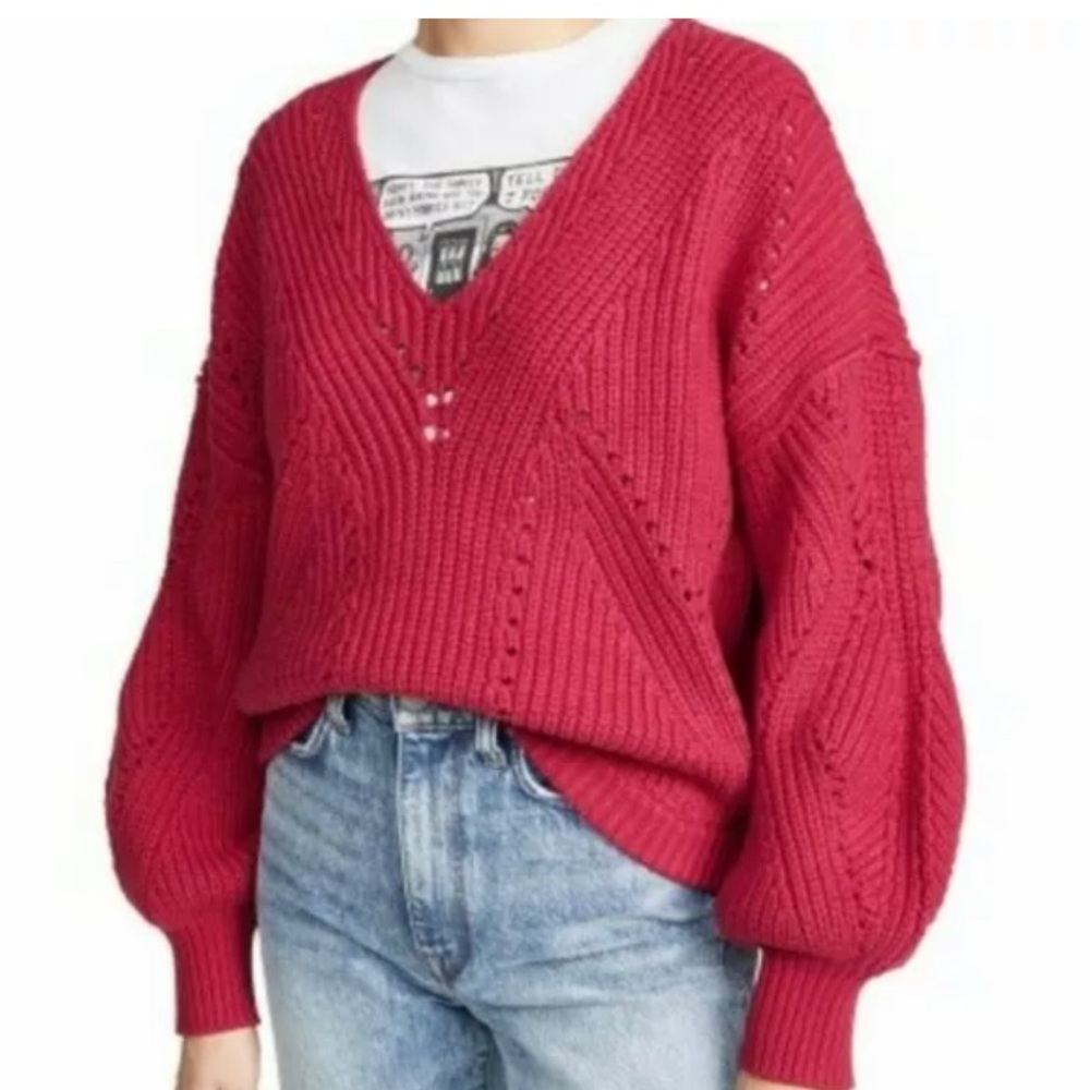 Free People • All Day Long V Neck Sweater - Picture 2 of 9